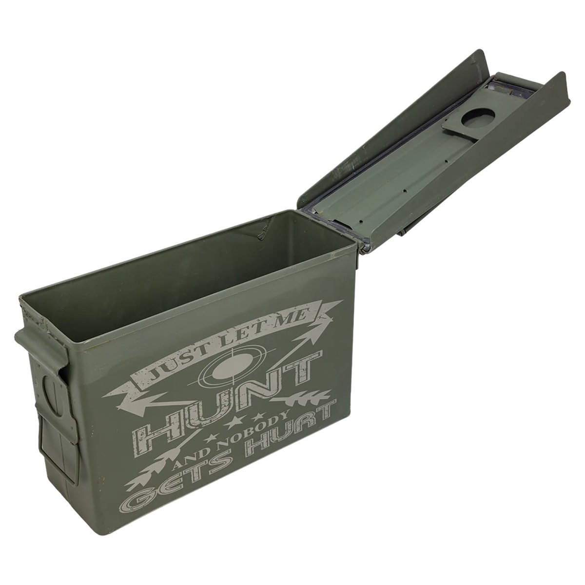 30 Caliber Army Surplus Steel Ammo Can - Open view