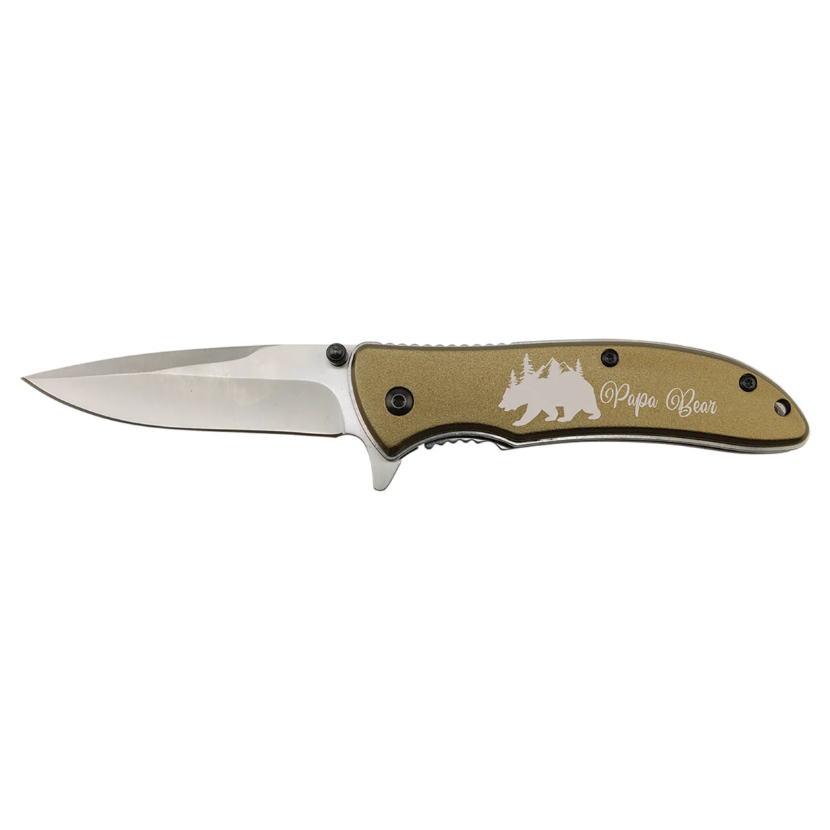 Bison River 4 1/4" Flat Dark Earth Everyday Carry Knife - Open view
