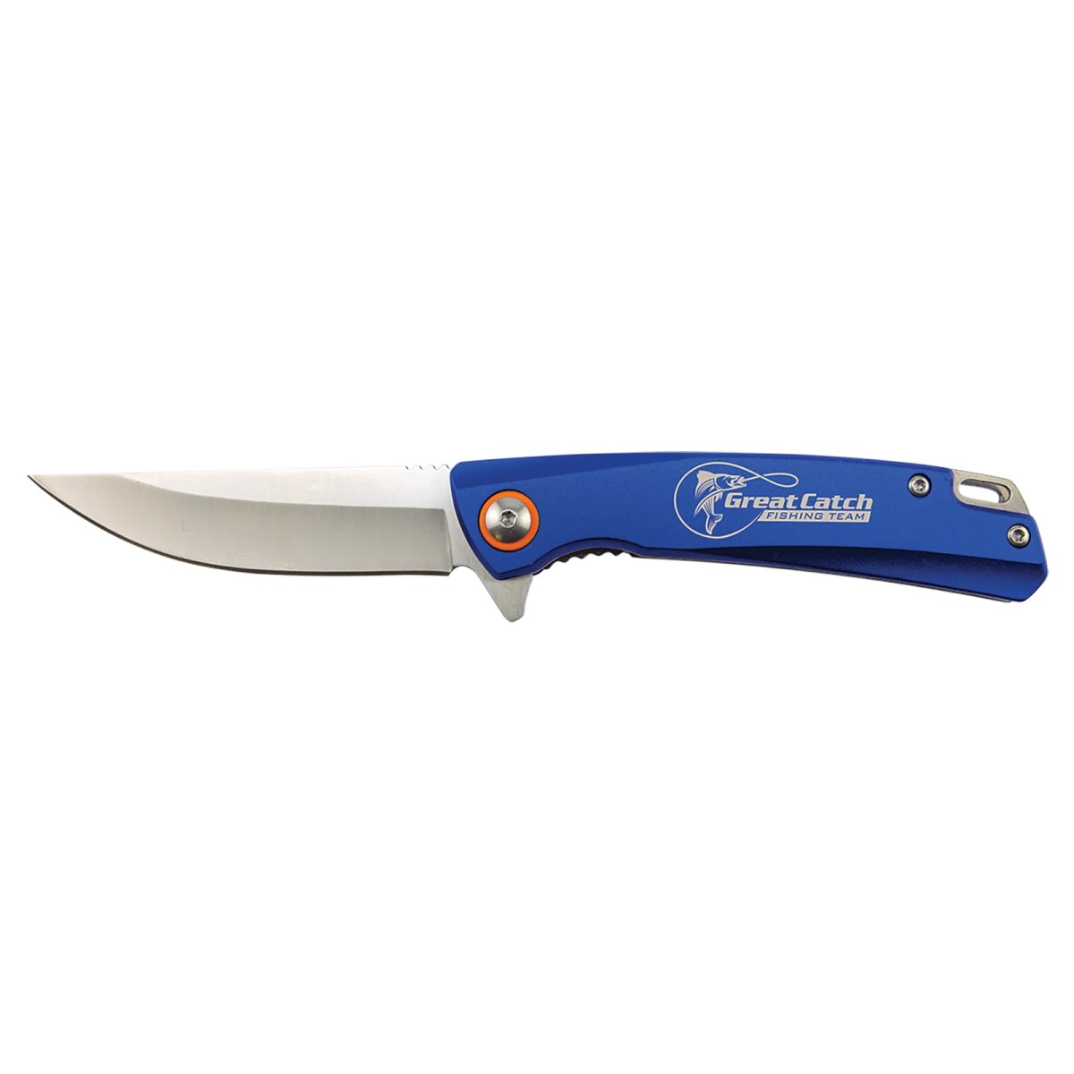 Bison River 4" Blue Everyday Carry Knife with Ball Bearing Open Mechanism - Open view