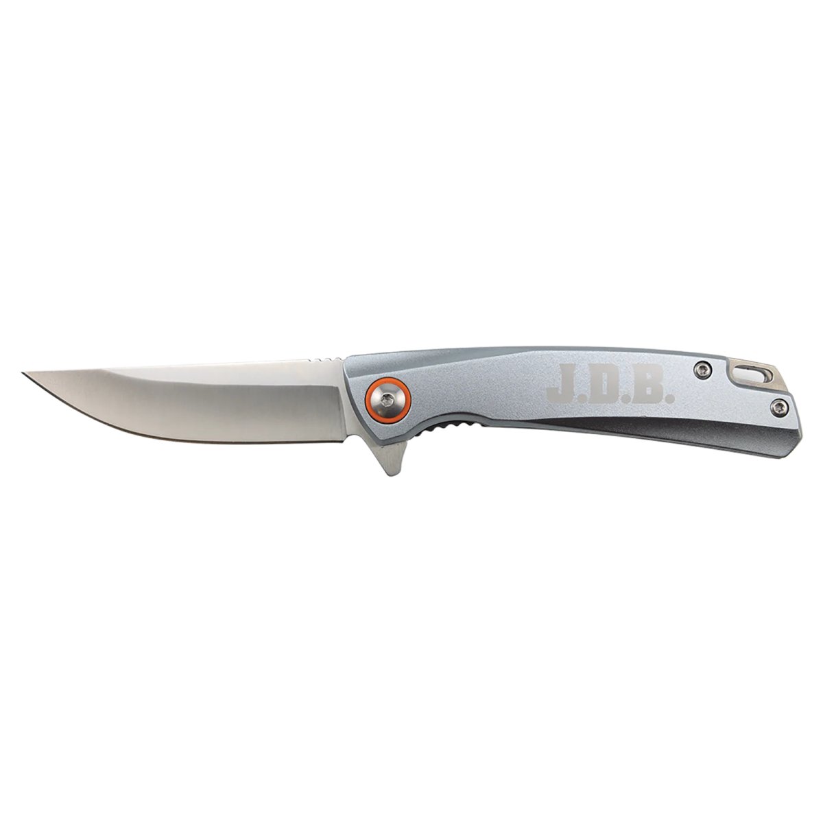 Bison River 4" Gray Everyday Carry Knife with Ball Bearing Open Mechanism - Open view