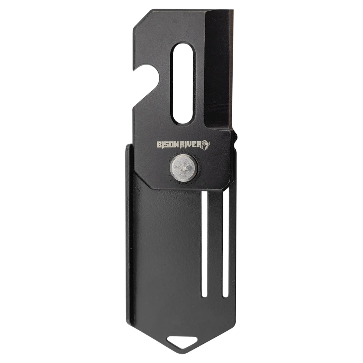 Bison River 2" Black Everyday Carry Knife - Open view