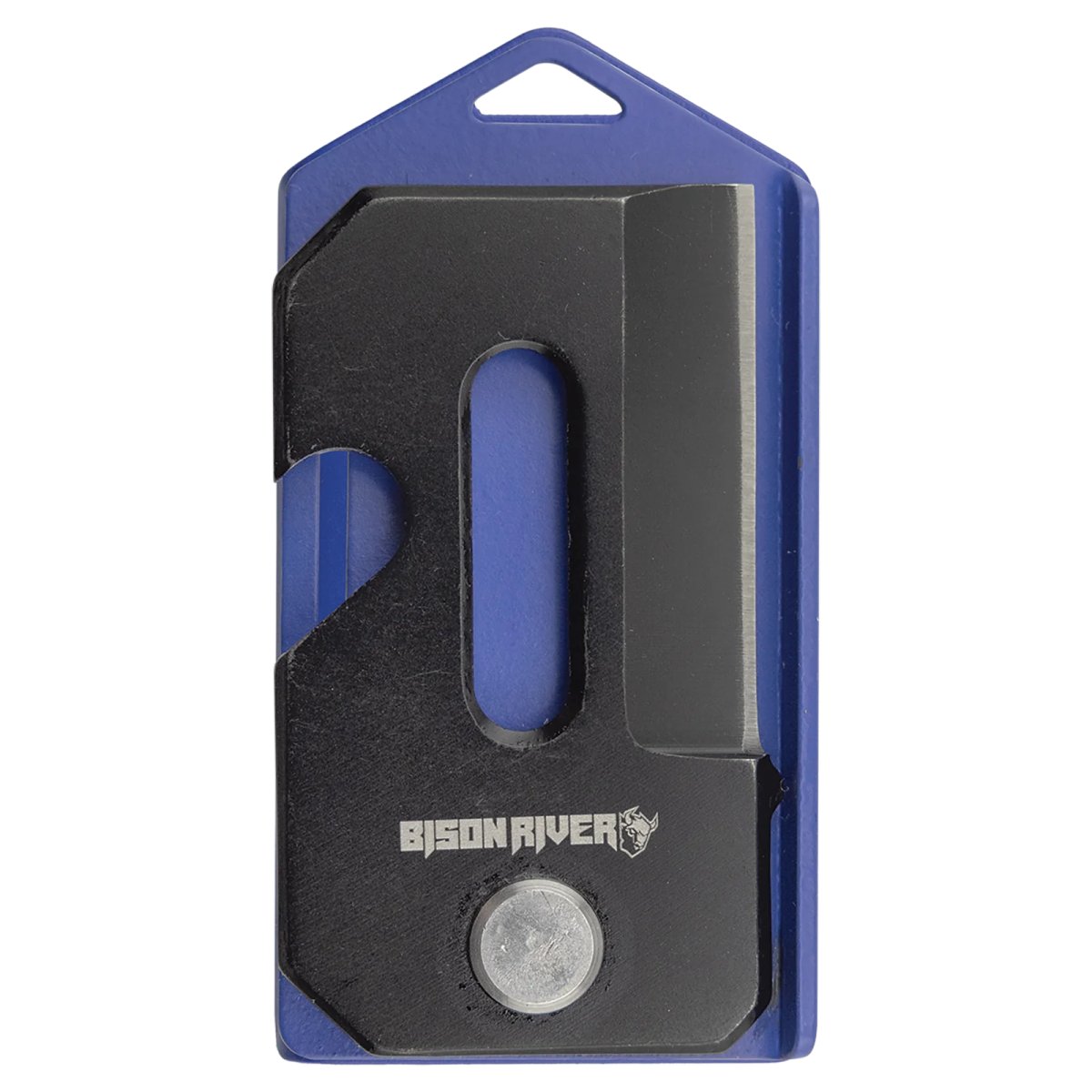Bison River 2" Blue Everyday Carry Knife - Back view