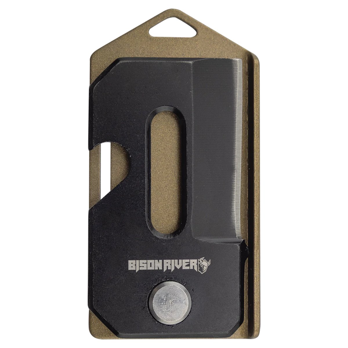 Bison River 2" Flat Dark Earth Everyday Carry Knife - Back view