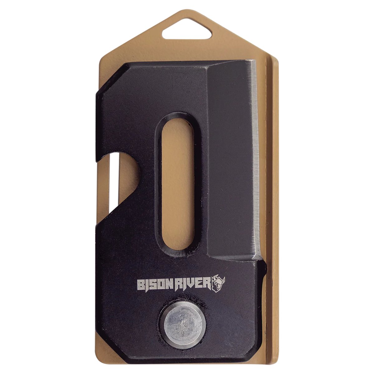Bison River 2" Sand Everyday Carry Knife - Back view
