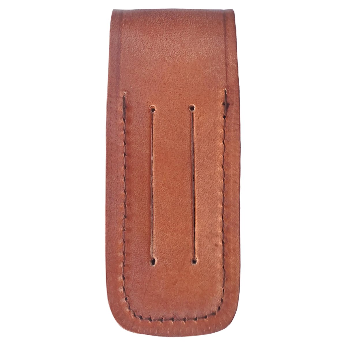 Bison River Leather Sheath with Snap Closure for Foldinig Knife up to 4" Long Closed - Back view