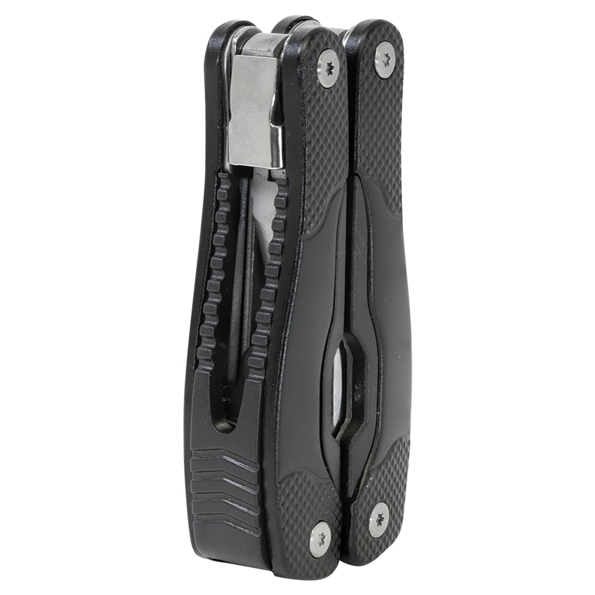 Bison River 4" Black 13 Function Multi Tool with Nylon Sheath - Side view