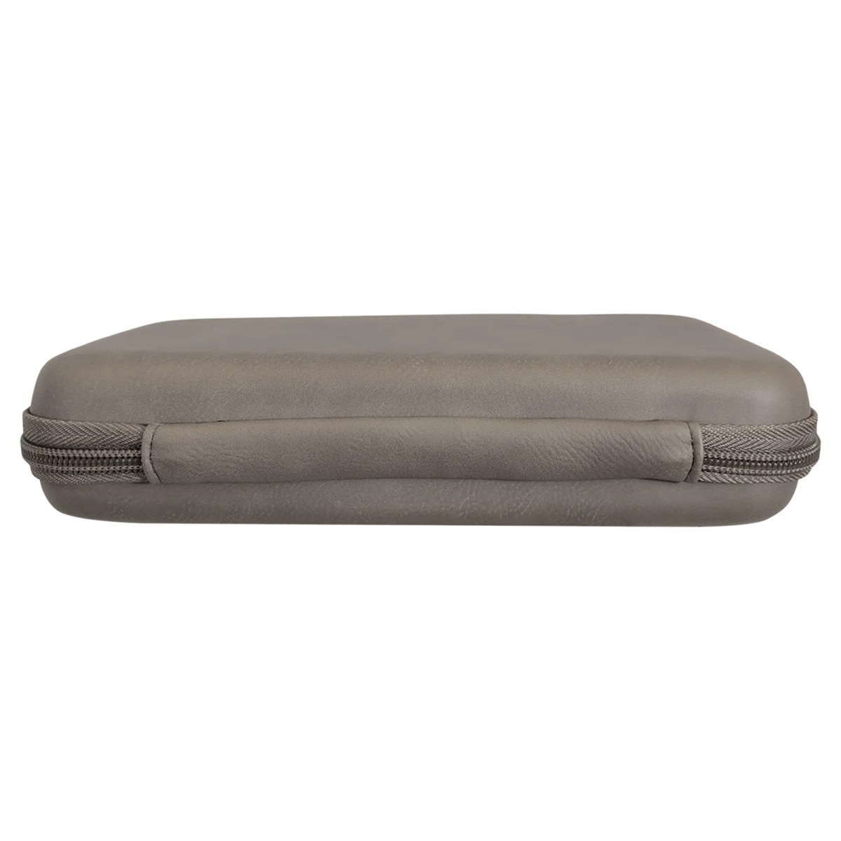 8 1/2" x 6" x 1 3/4" Gray Leatherette Cord Case - Back view