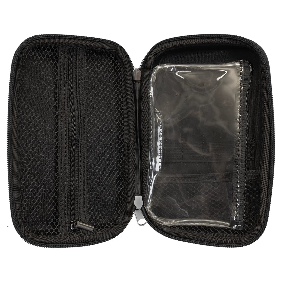 7" x 4" x 2 1/2" Black/Silver Smoke Case - Open 2 view