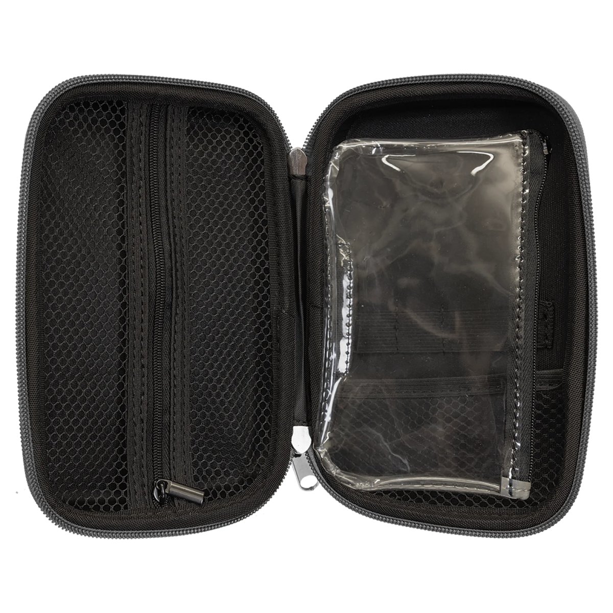 7" x 4" x 2 1/2" Gray Smoke Case - Open 2 view