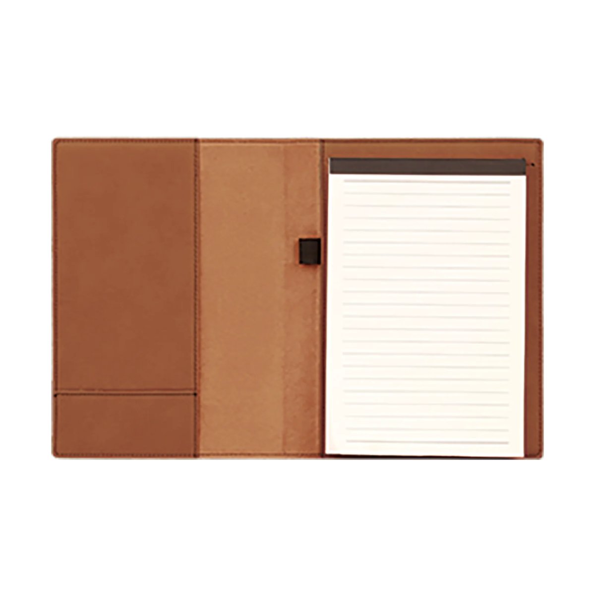 7" x 9" Rawhide Engraved Faux Leather Small Portfolio with Notepad - Open 2 view