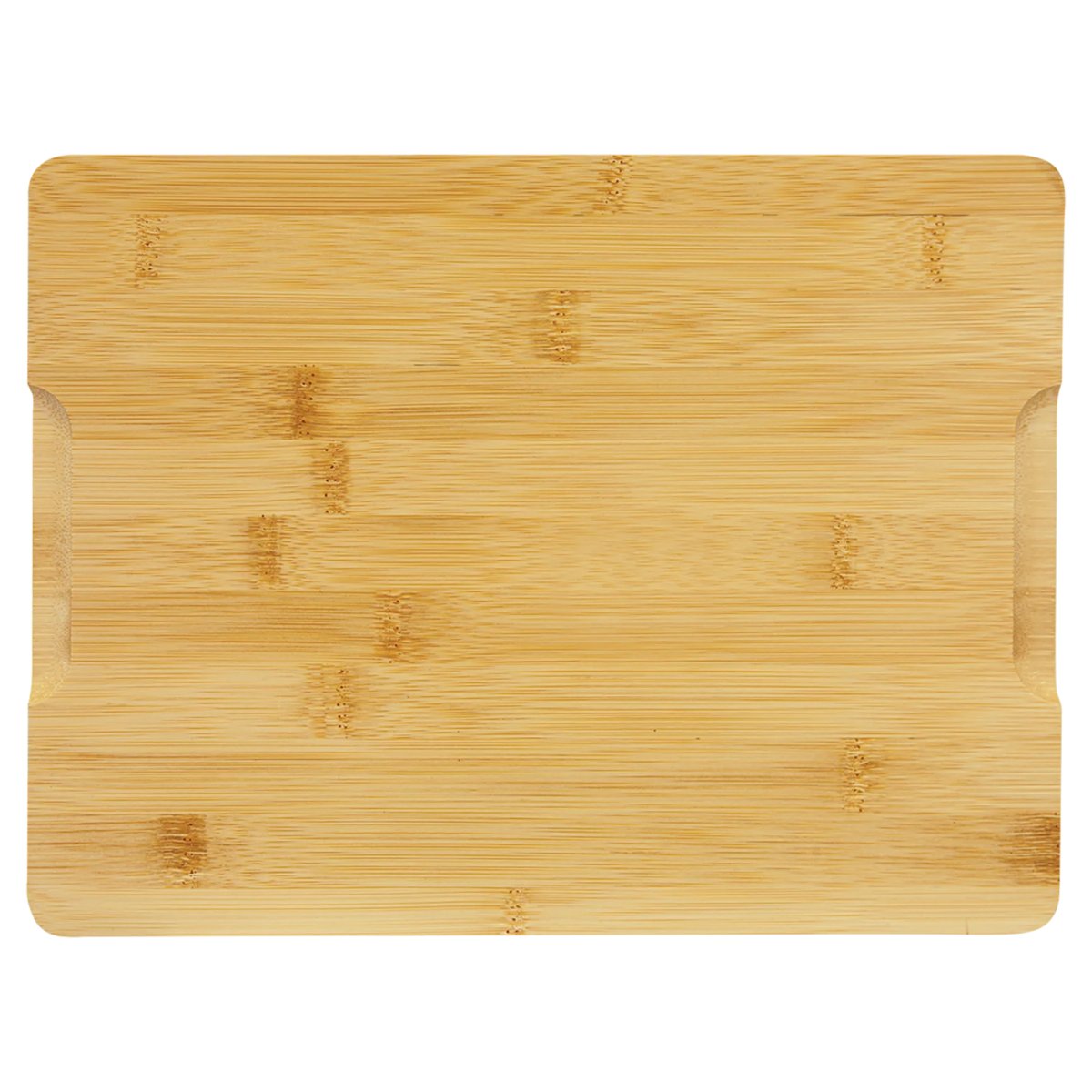 11 1/2" x 8 3/4" Bamboo Cutting Board with Drip Ring - Back view