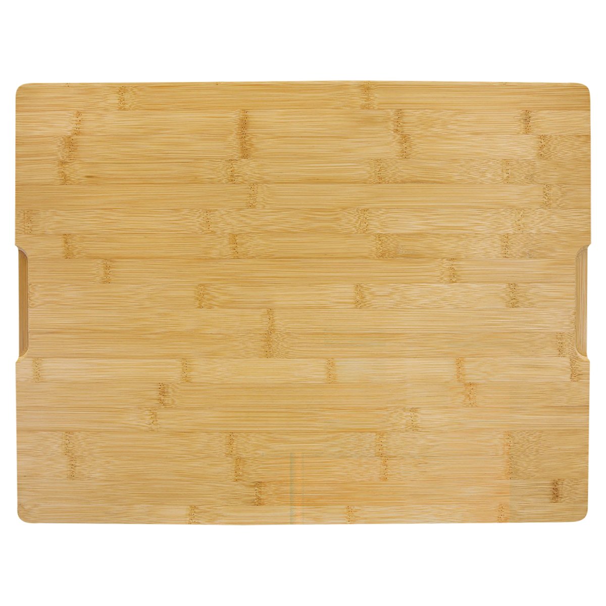 19 3/4" x 15" Bamboo Cutting Board with Drip Ring - Back view