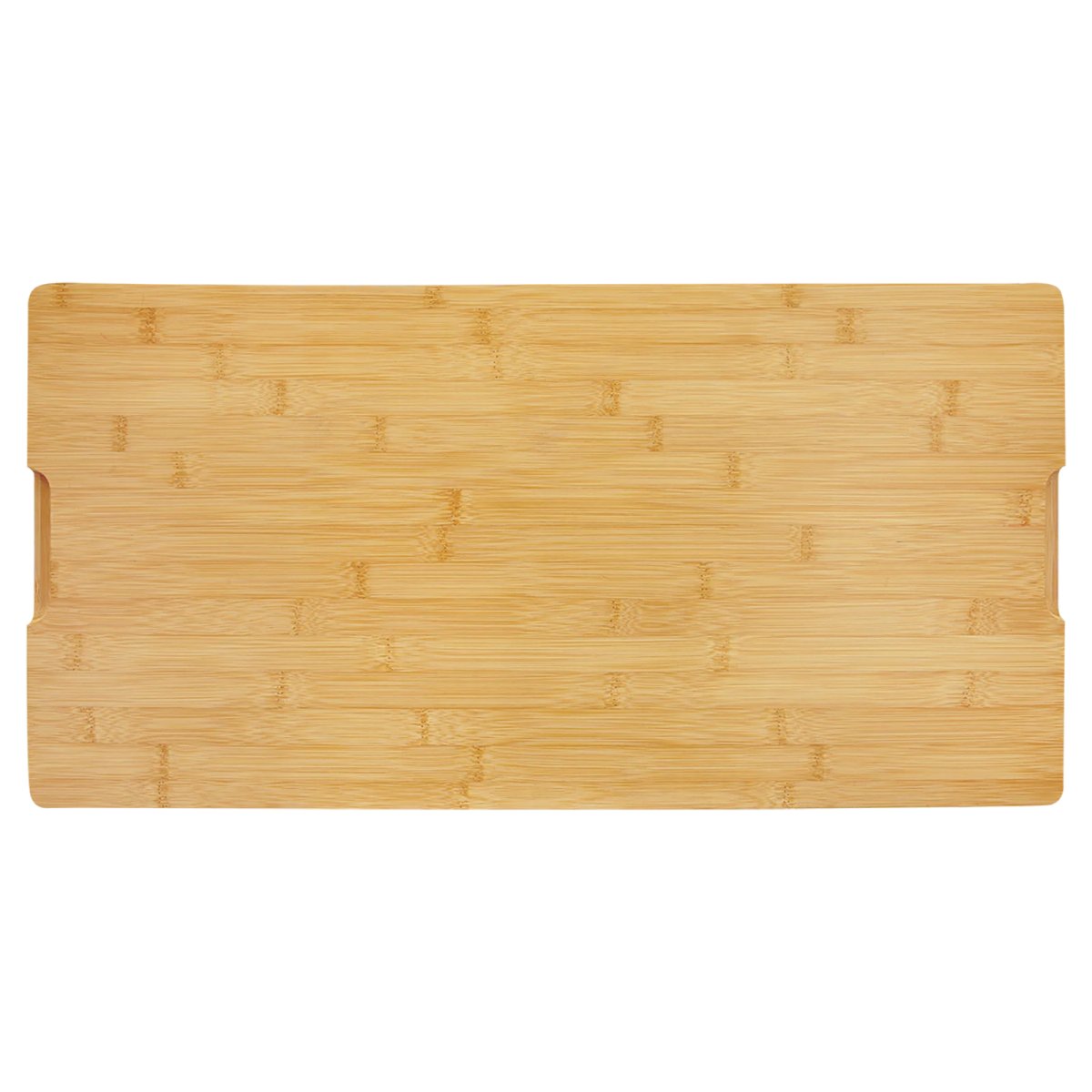 23 3/4" x 12" Bamboo Cutting Board with Drip Ring - Back view