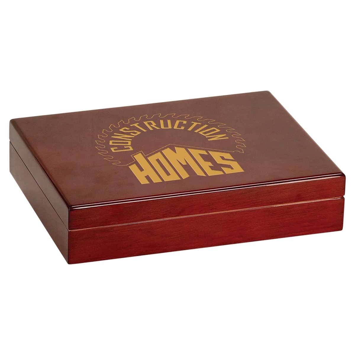 Rosewood Piano Finish Humidor - Angle view