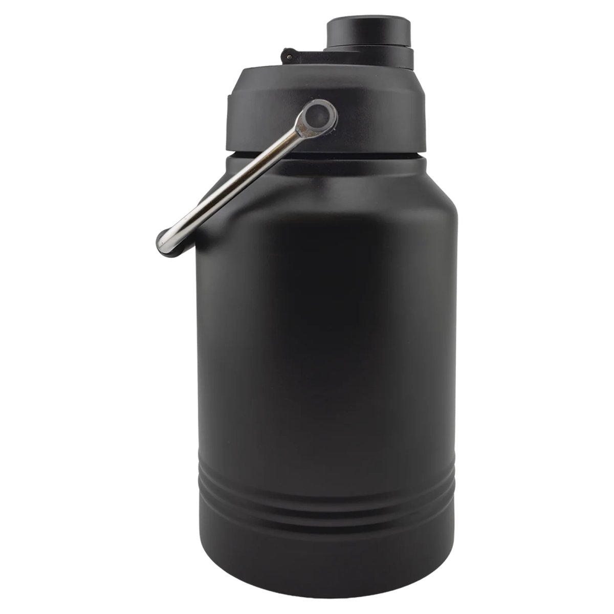 Polar Camel 64 oz. Black Vacuum Insulated Jug with Chug Lid and Easy-Carry Handle - Side view