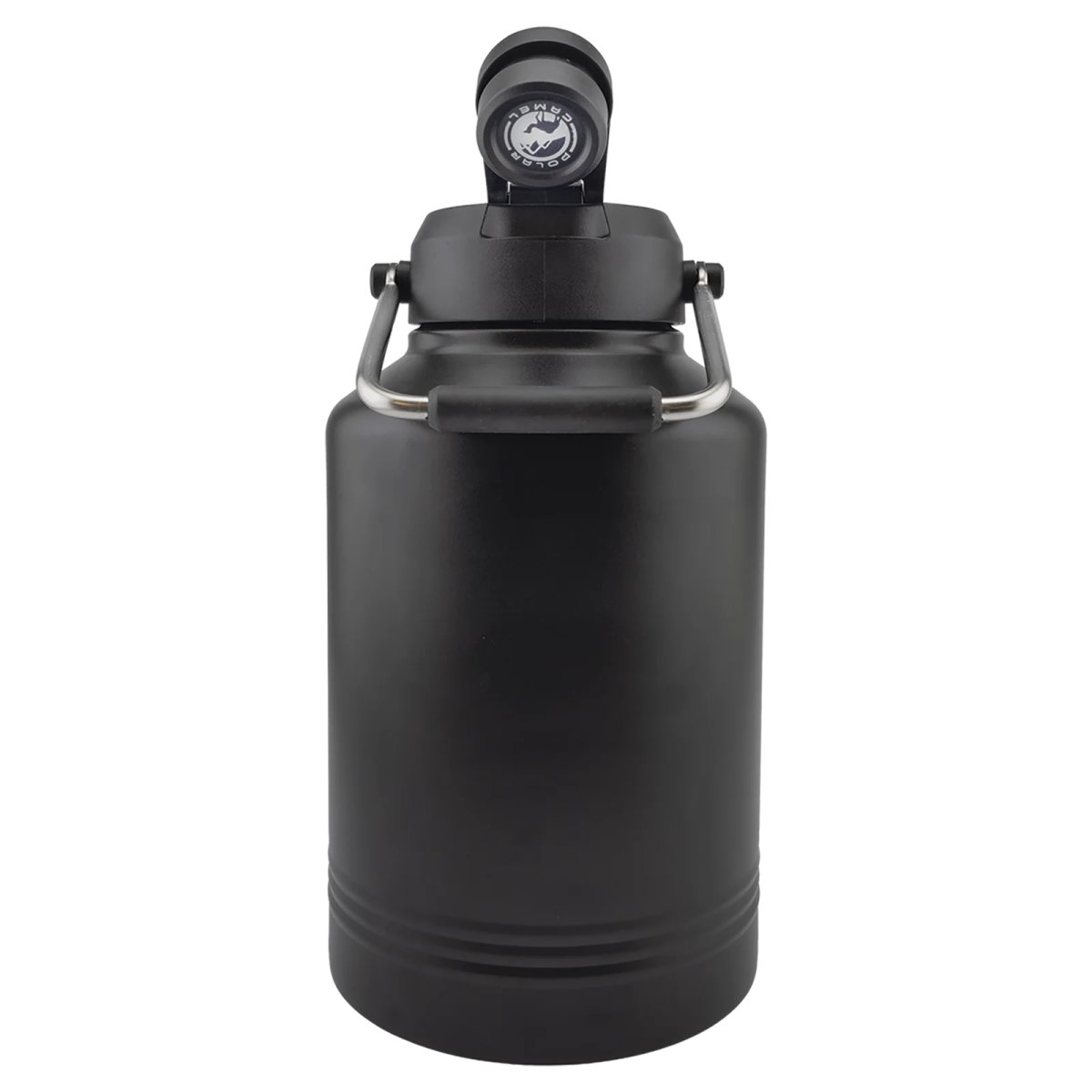 Polar Camel 128 oz. Black Vacuum Insulated Jug with Chug Lid and Easy-Carry Handle - Open view