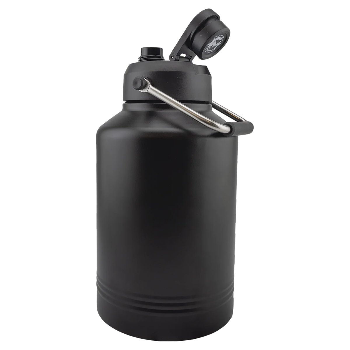 Polar Camel 128 oz. Black Vacuum Insulated Jug with Chug Lid and Easy-Carry Handle - Open 2 view