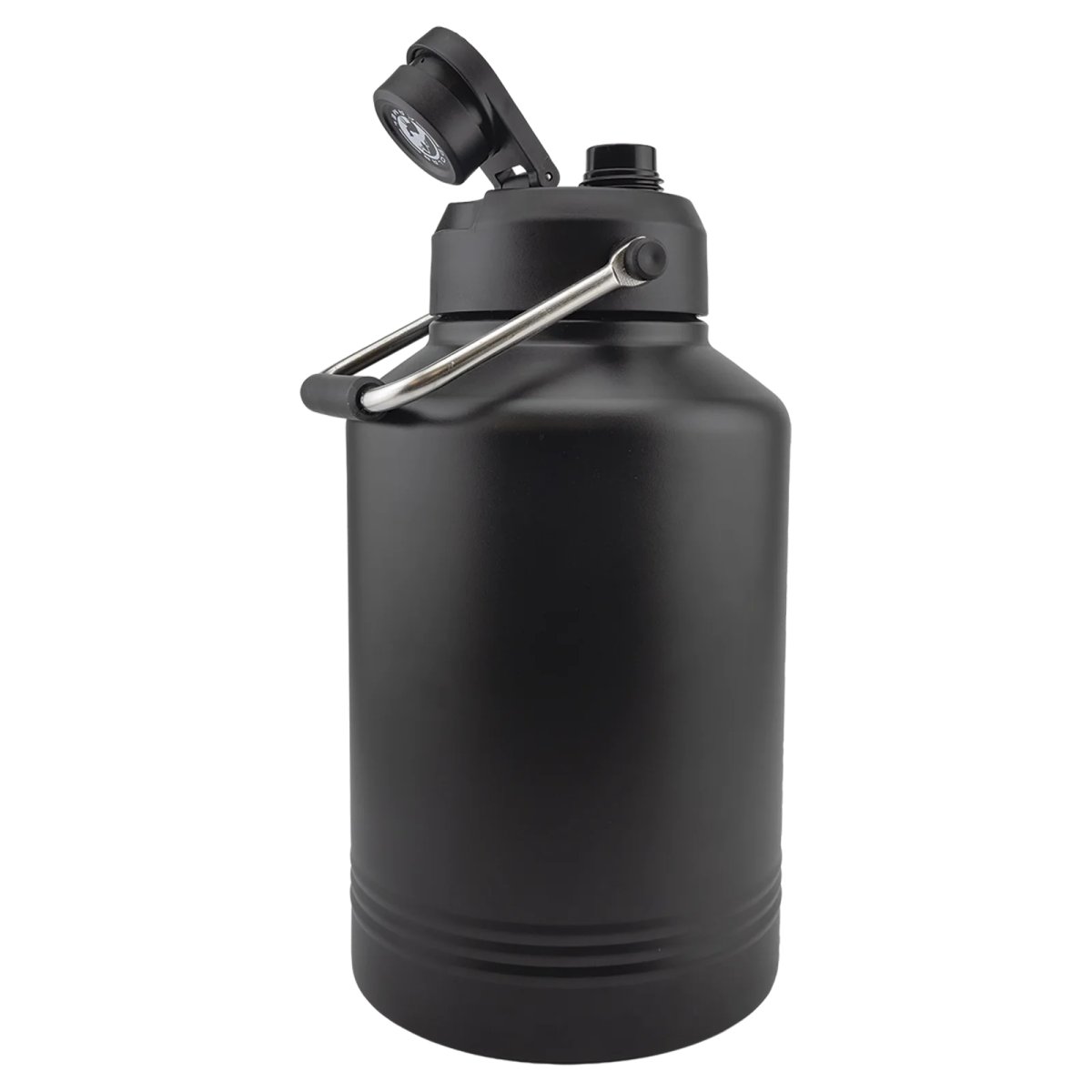 Polar Camel 128 oz. Black Vacuum Insulated Jug with Chug Lid and Easy-Carry Handle - Open 3 view