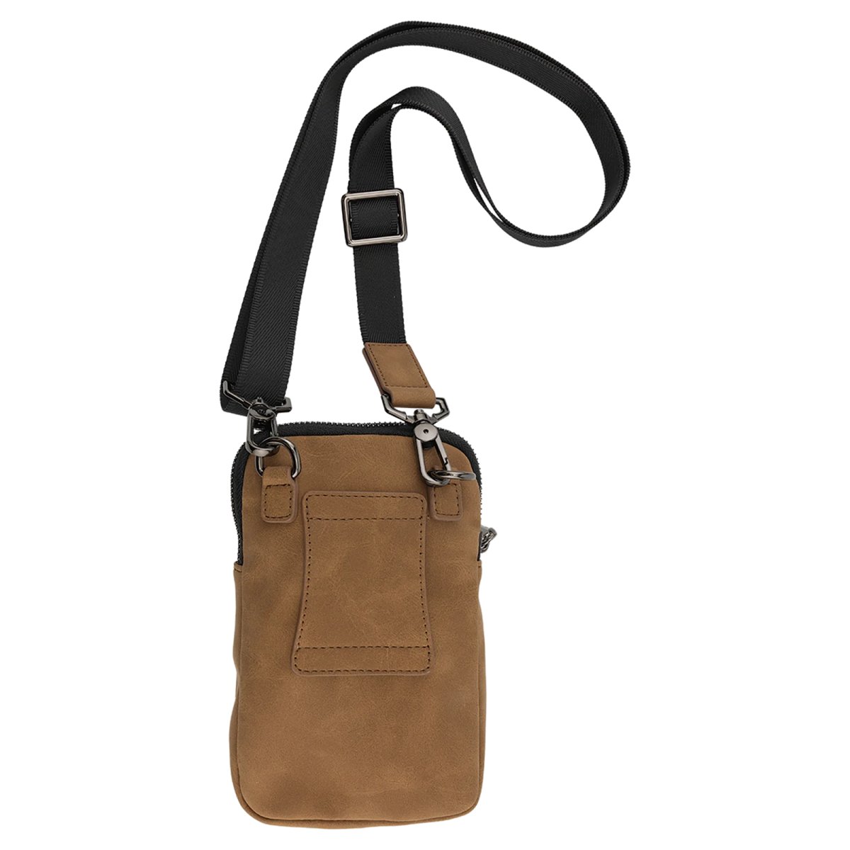 Urban Bag - Engraved Faux Leather, Creekside Collection, Medium Brown - Back view