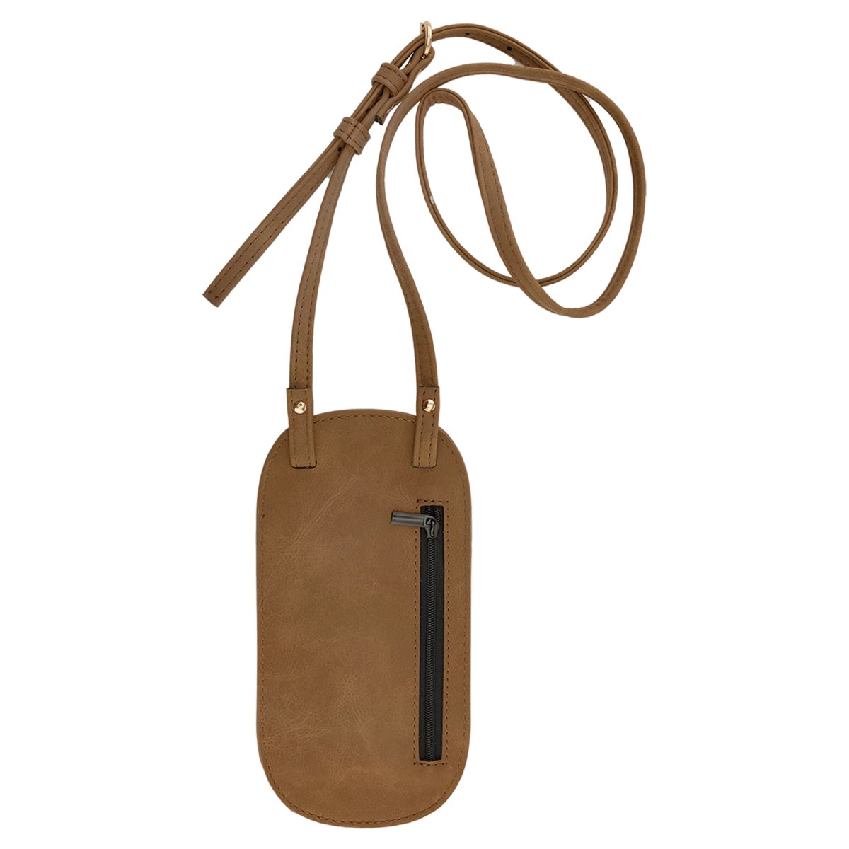 Essential Bag - Engraved Faux Leather, Creekside Collection, Medium Brown - Back view