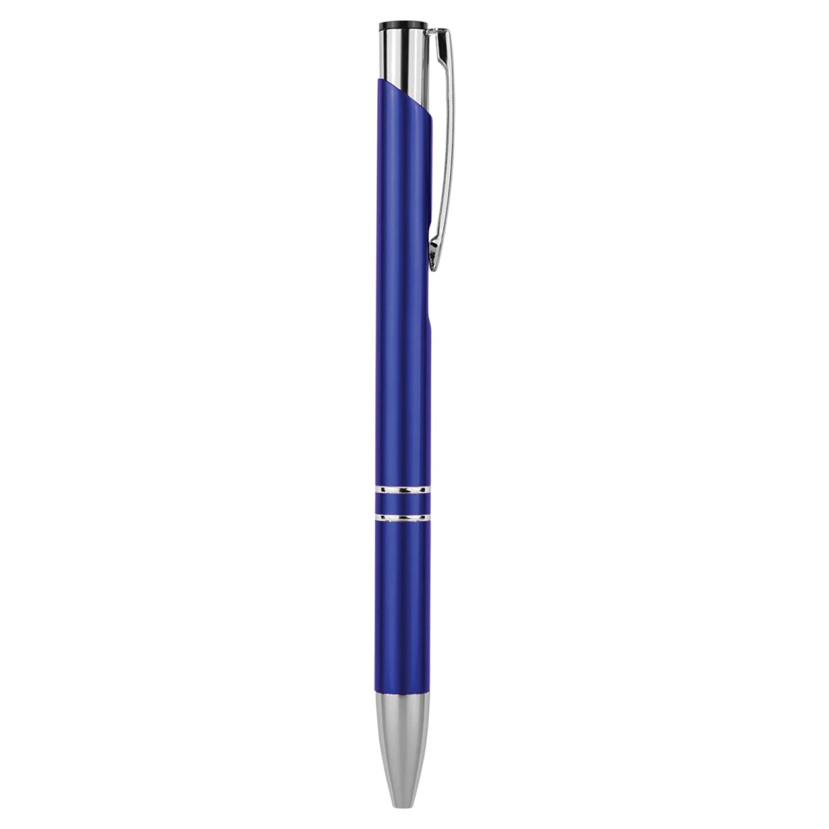 Blue with Silver Trim Custom Engraved Pen - Angle view