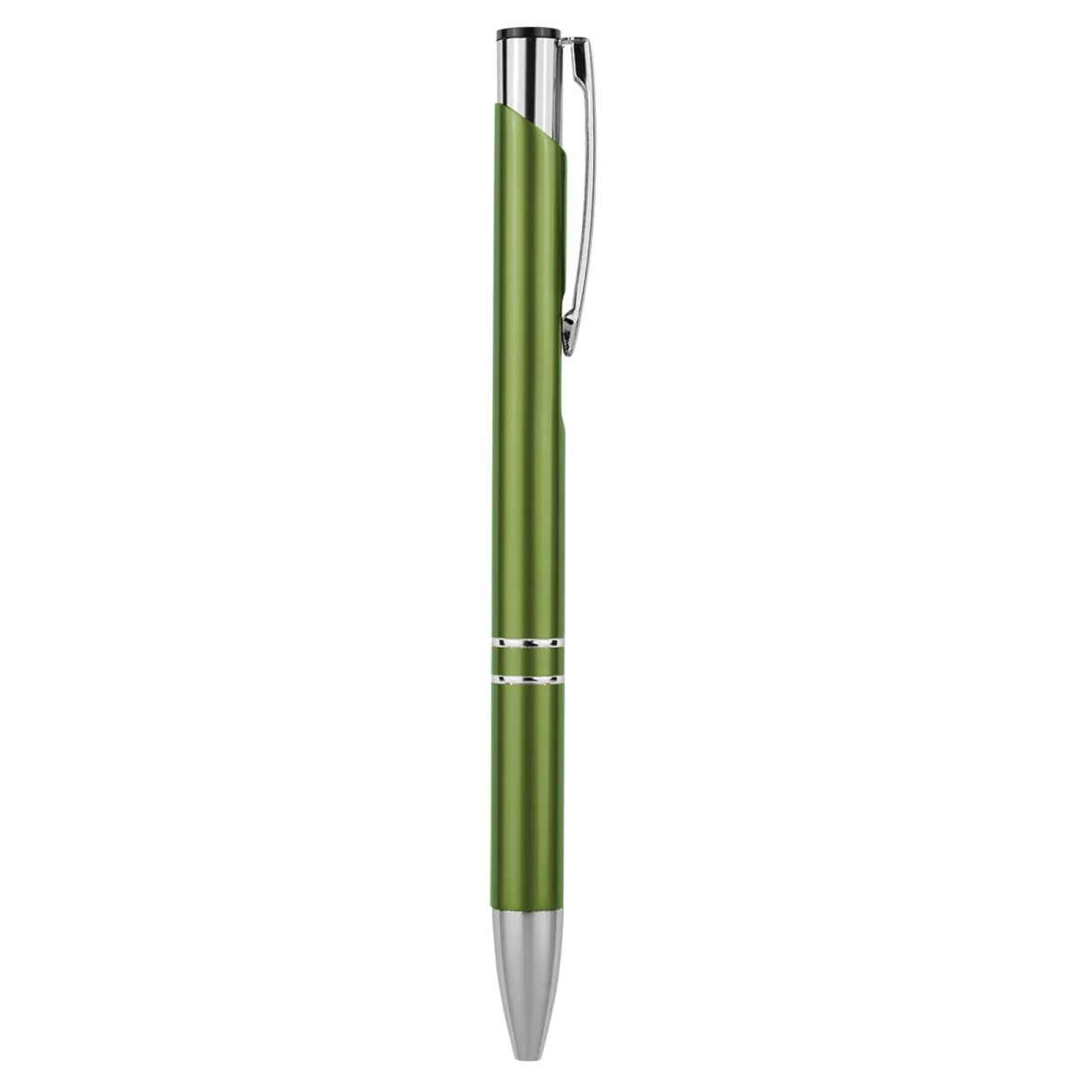 Green with Silver Trim Custom Engraved Pen - Angle view