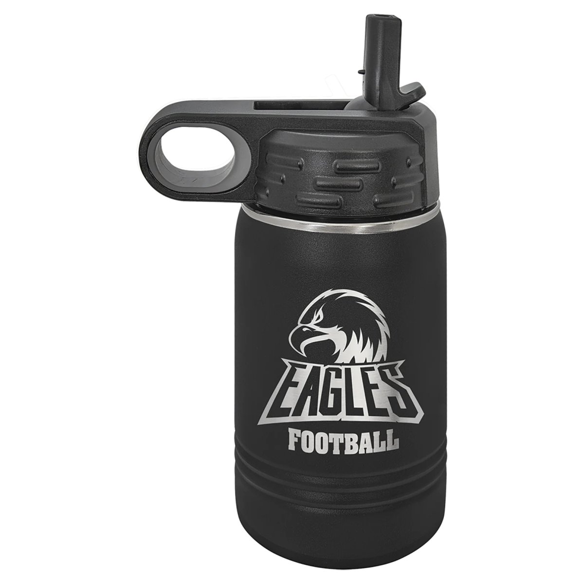 Polar Camel 12 oz. Black Water Bottle - Open view