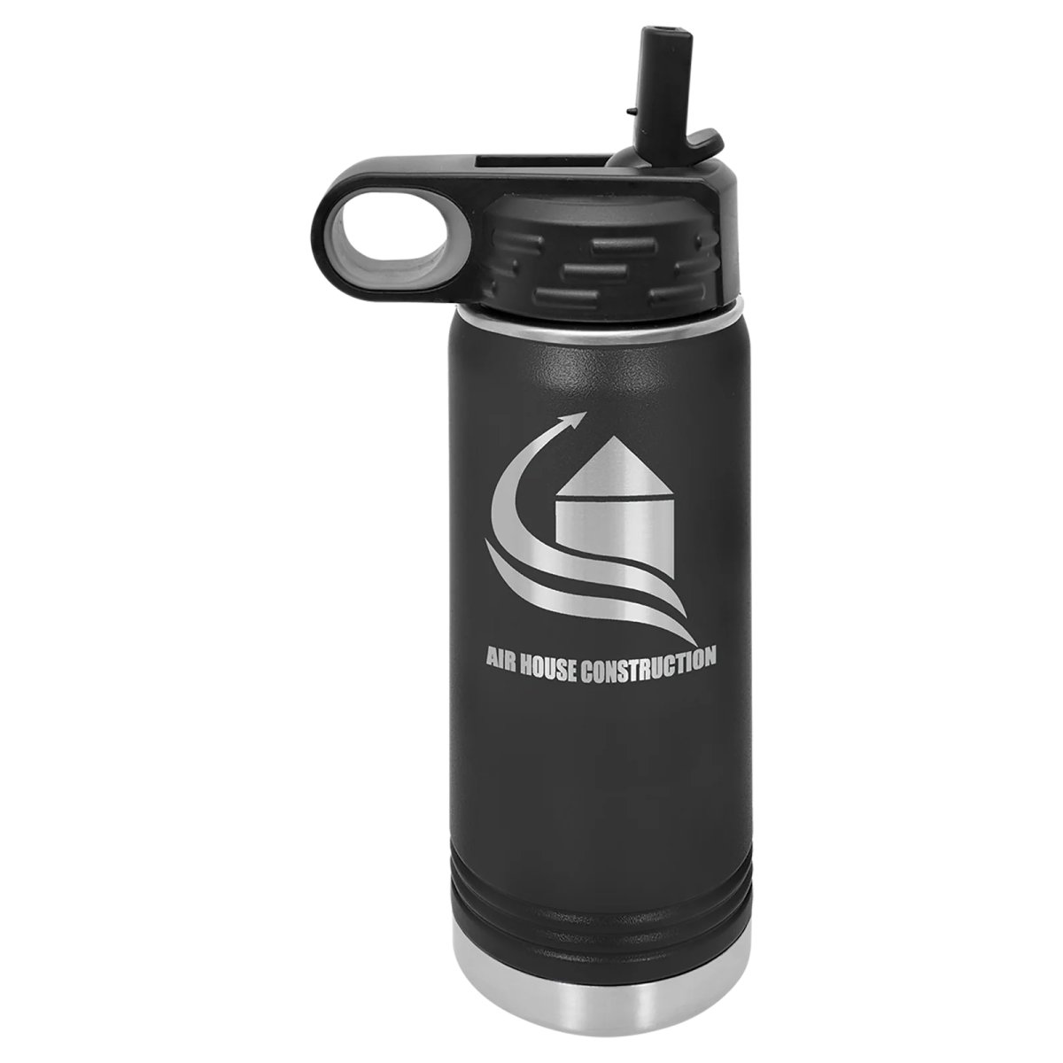 Polar Camel 20 oz. Black Water Bottle - Open view