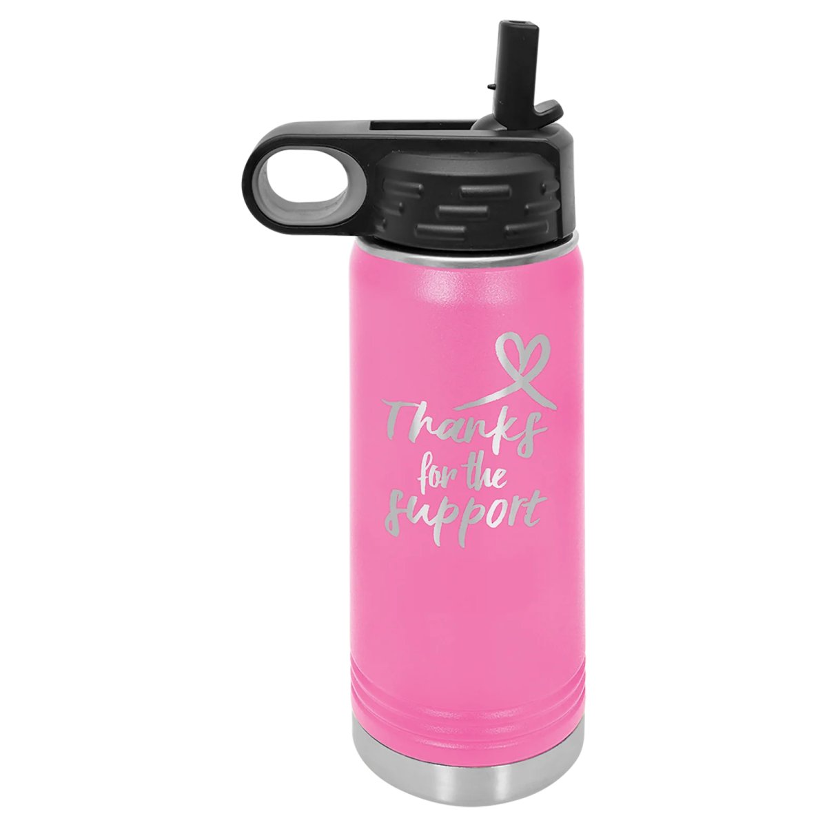 Polar Camel 20 oz. Pink Water Bottle - Open view