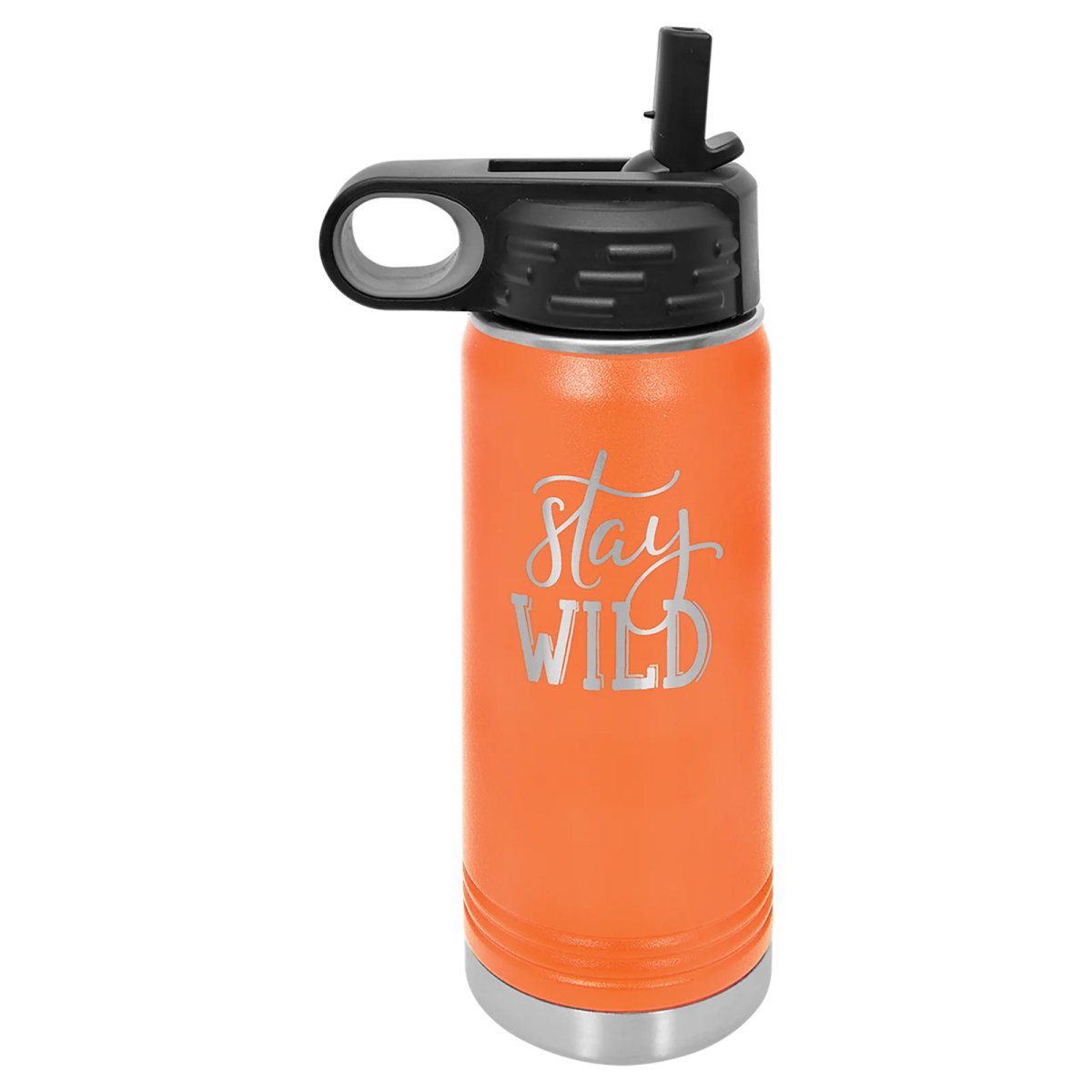 Polar Camel 20 oz. Orange Water Bottle - Open view