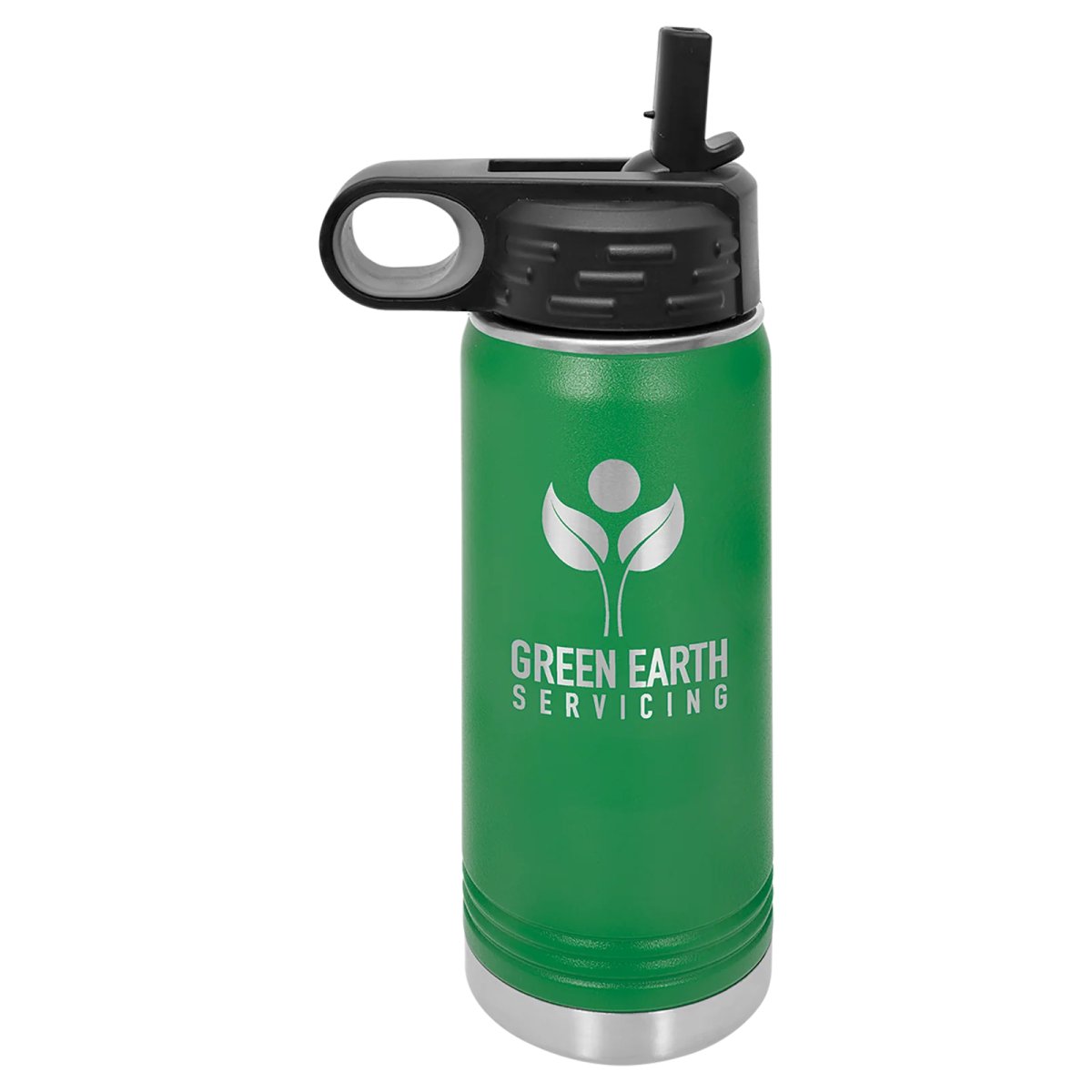 Polar Camel 20 oz. Green Water Bottle - Open view