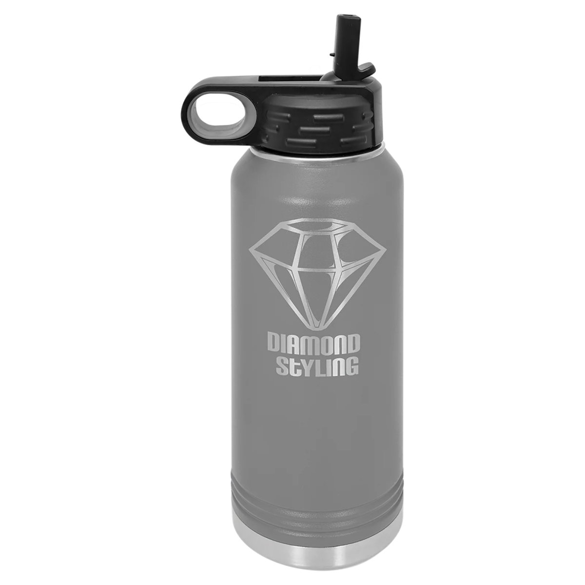 Polar Camel 32 oz. Dark Gray Water Bottle - Open view