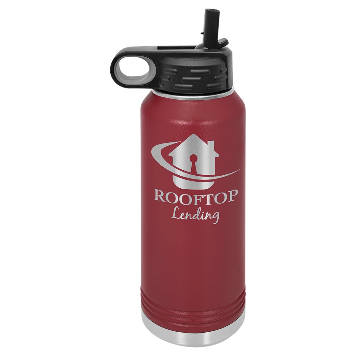 Polar Camel 32 oz. Maroon Water Bottle - Open view