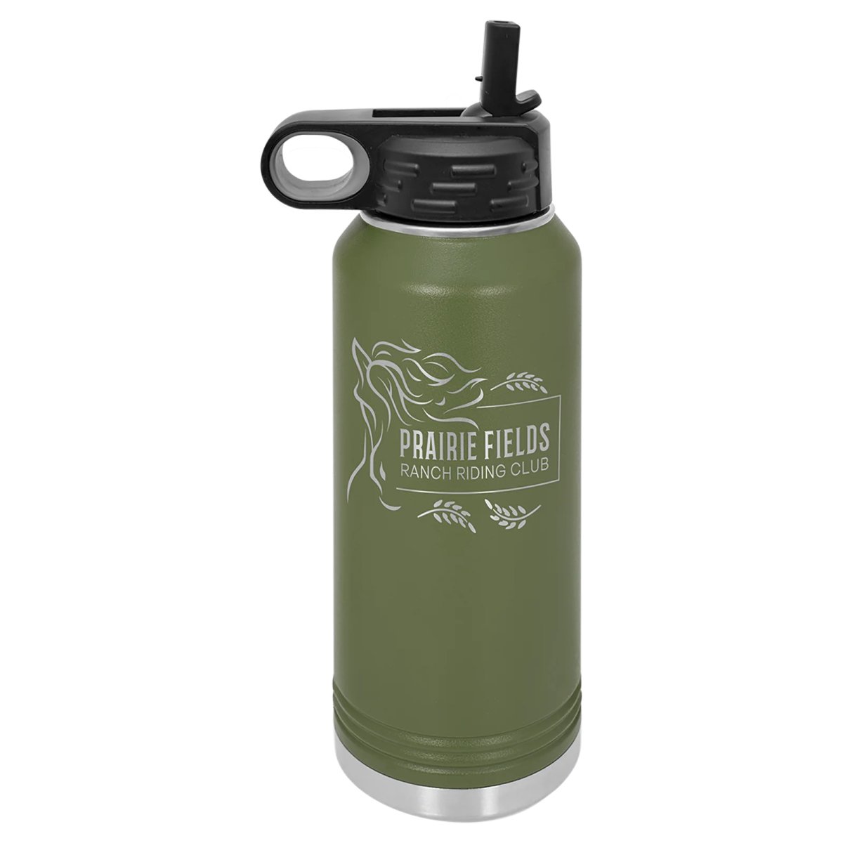 Polar Camel 32 oz. Olive Green Water Bottle - Open view