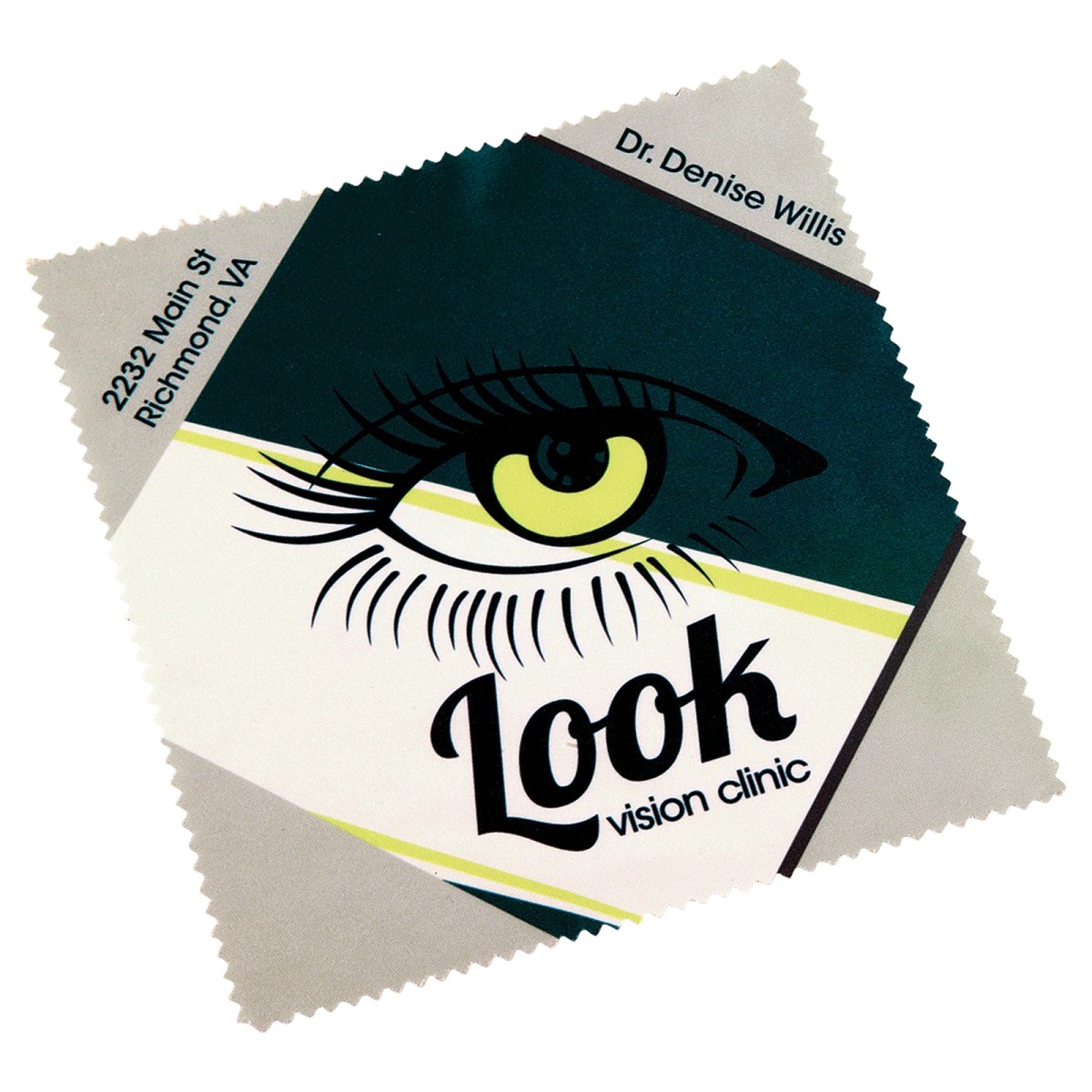 10" x 10" Custom Printed Microfiber Cleaning Cloth - Angle view