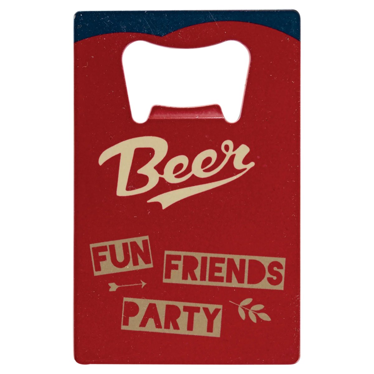2 1/8" x 3 3/8" Custom Printed White Stainless Steel Bottle Opener - Back view