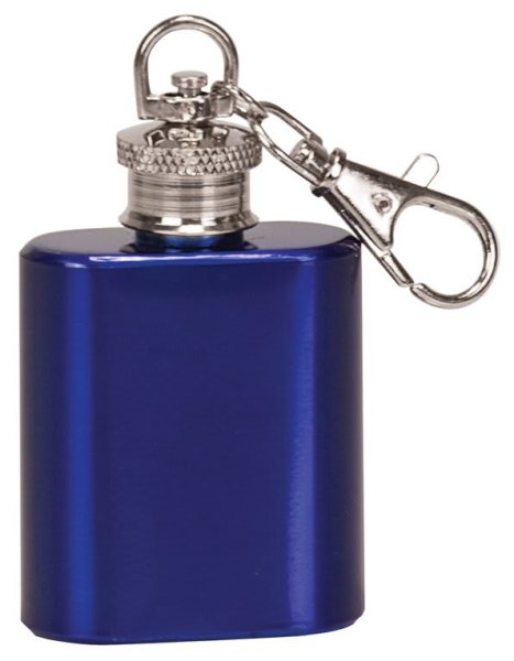 1 oz. Gloss Blue Flask Keychain - Gloss Blue
