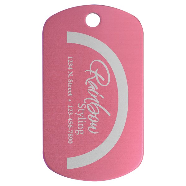 1" x 2" Pink Anodized Aluminum  G.I. Tag - Pink