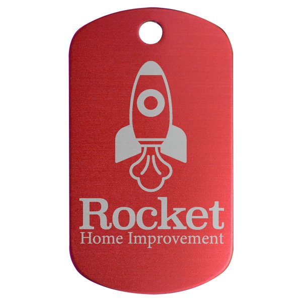 1" x 2" Red Anodized Aluminum  G.I. Tag - Red