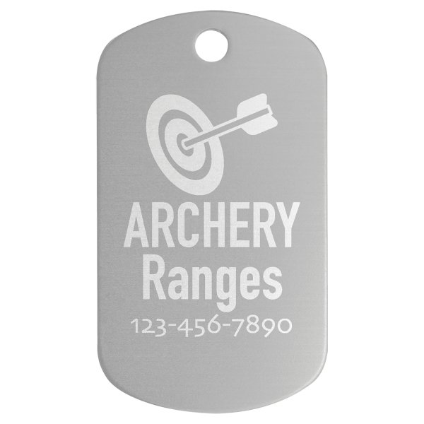 1" x 2" Silver Anodized Aluminum  G.I. Tag - Silver
