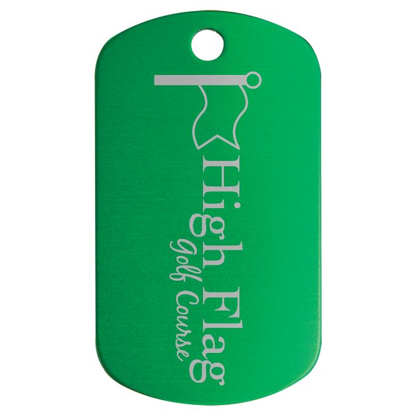 1" x 2" Green Aodized Aluminum  G.I. Tag - Green
