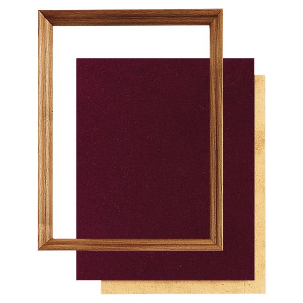 10" x 13" American Walnut Shadow Box Frame with Maroon Velour Backing - Walnut/Maroon