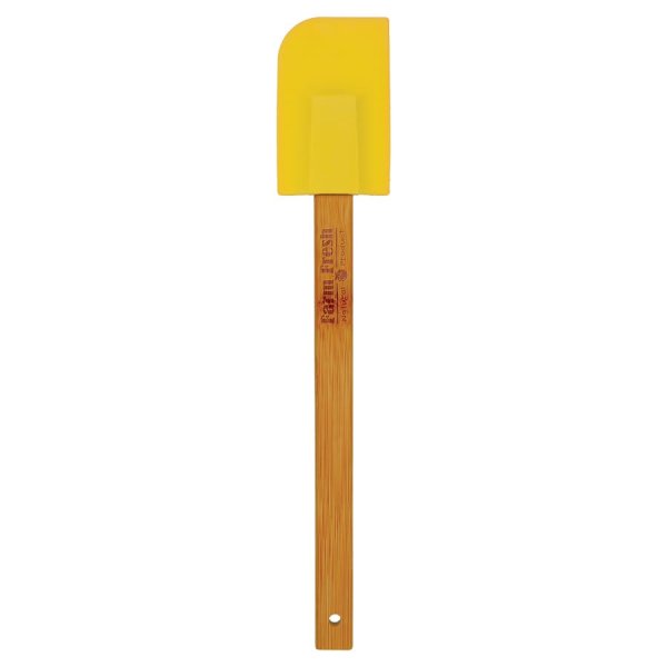 11 3/4" Yellow Silicone Spatula with Bamboo Handle - Yellow/Brown