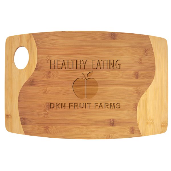 17 3/4" x 11 3/4" Bamboo Two Tone Cutting Board with Handle - Bamboo