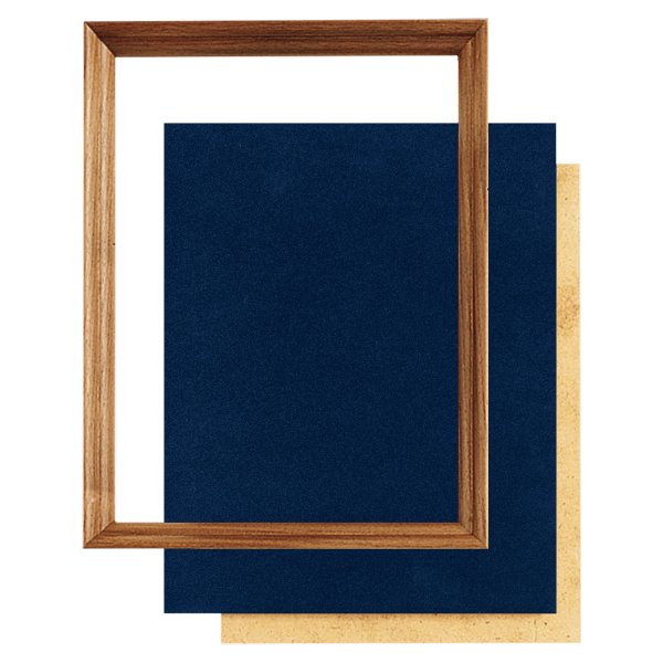 12" x 15" Walnut Shadow Box Frame wth Blue Velour Backing - Walnut/Blue