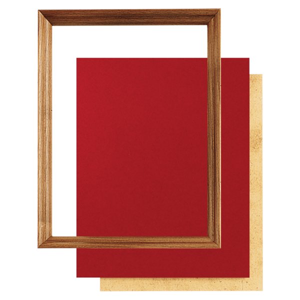 12" x 15" Walnut Shadow Box Frame wth Red Velour Backing - Walnut/Red