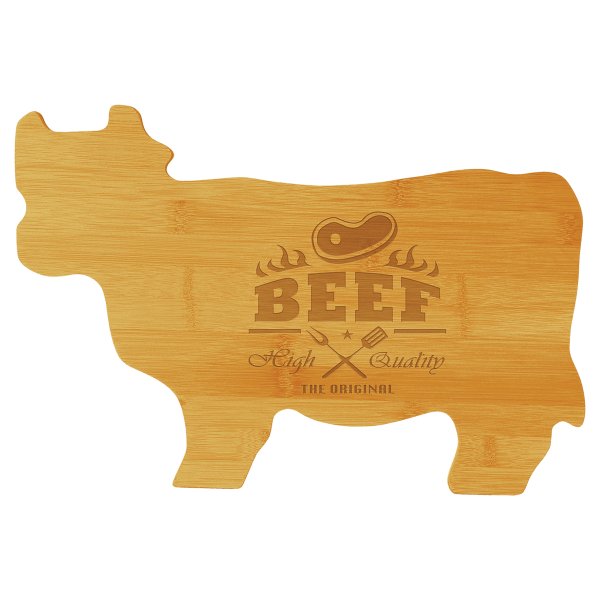 14 3/4" x 9 3/4" Bamboo Cow Shaped Cutting Board - Bamboo