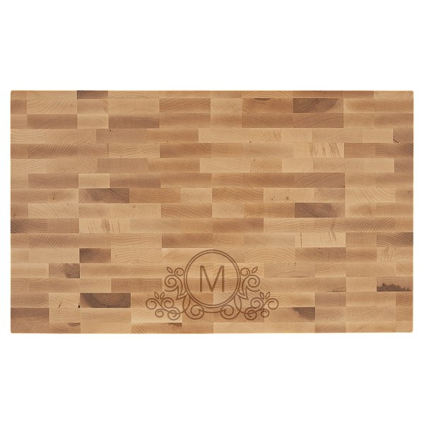 22" x 13" x 1 1/2" Maple Butcher Block Cutting Board - Multi Brown