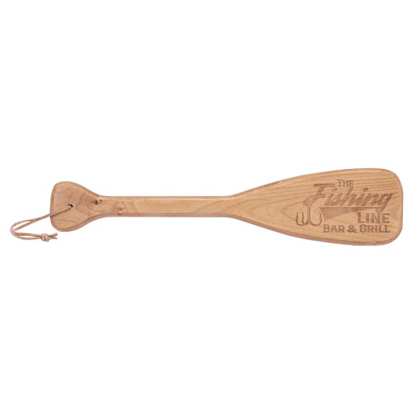 18" x 4" Boat Paddle with Leather String - Natural Red Alder