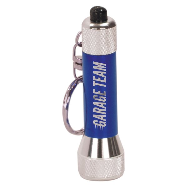 2 3/4" Blue-5 LED Custom Engraved Flashlight with Keychain - Blue/Silver